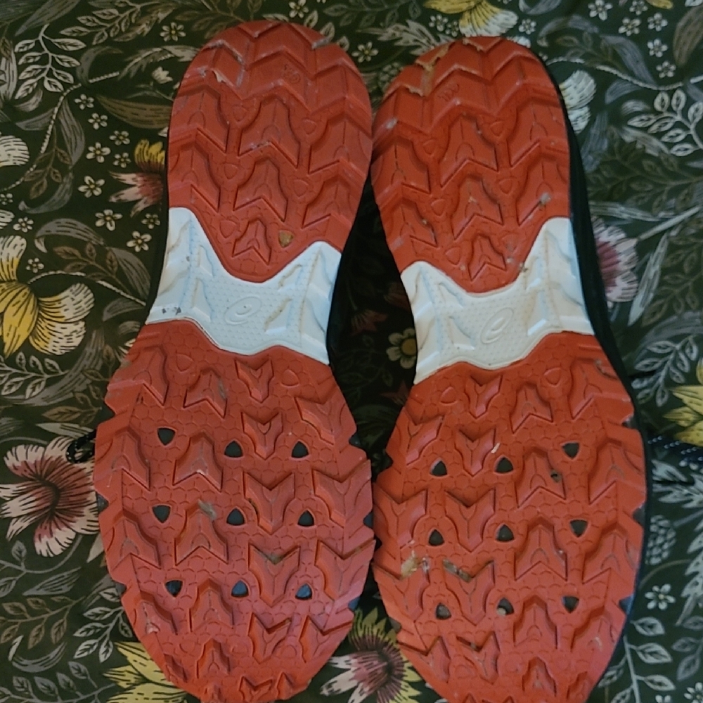 Asics Charcoal and Tangerine Running Shoes - Picture 3 of 5
